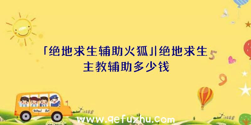 「绝地求生辅助火狐」|绝地求生主教辅助多少钱